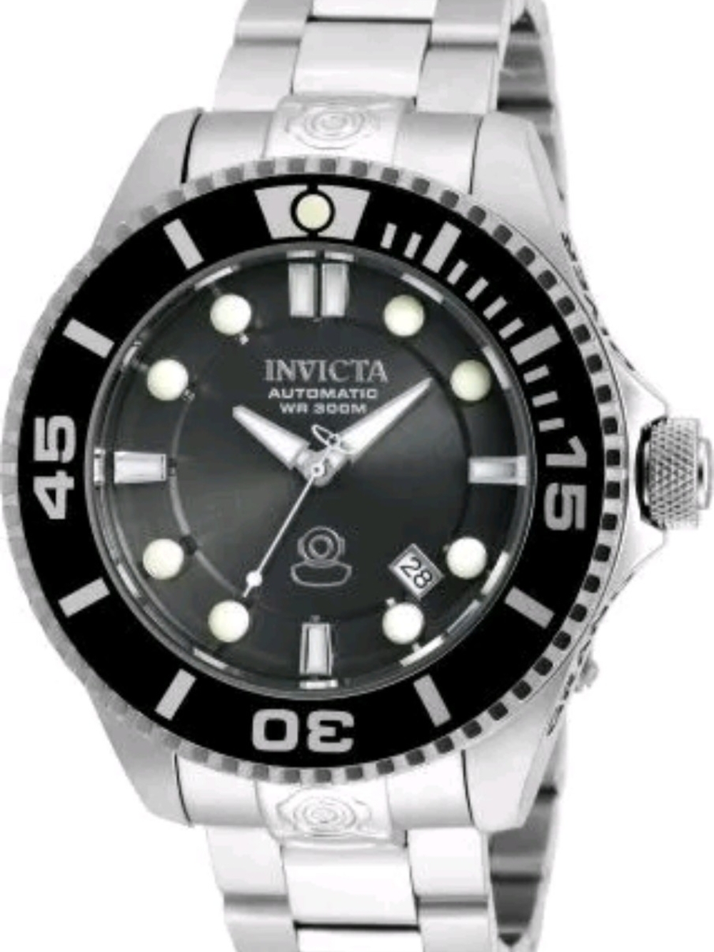 Invicta Men’s Silver and Black Automatic Dive Watch - WR 300M 47mm